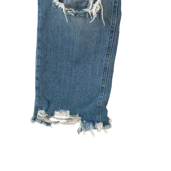 FREE PEOPLE We The Free Maggie Mid Rise Straight Leg Distressed Jeans 29 Grunge - Picture 10 of 13